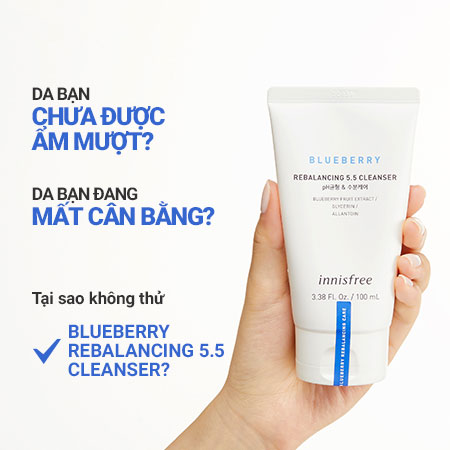 [HCM]Sữa Rửa Mặt Innisfree Blueberry Rebalancing 5.5 Cleanser 100ml