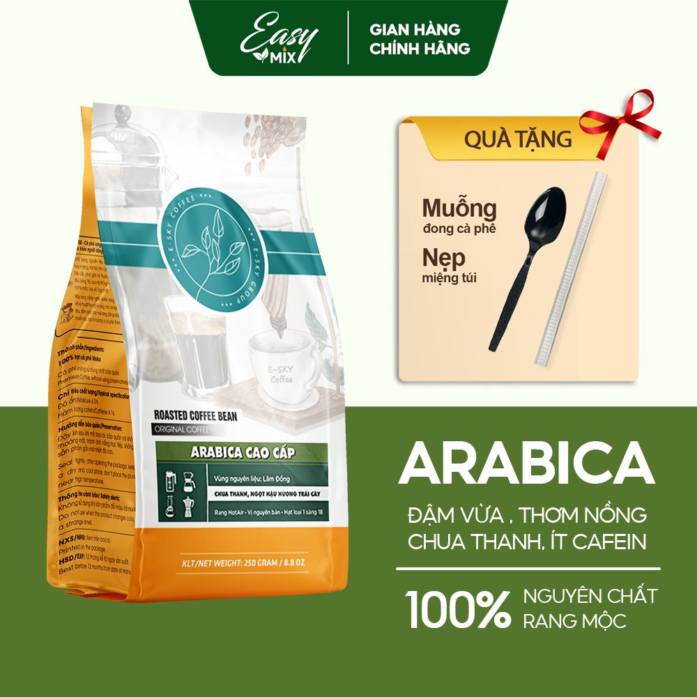 Cà Phê Espresso  (Blend Robusta Honey & Arabica) Nguyên Chất Rang Mộc 100% Cafe Pha Máy 250g