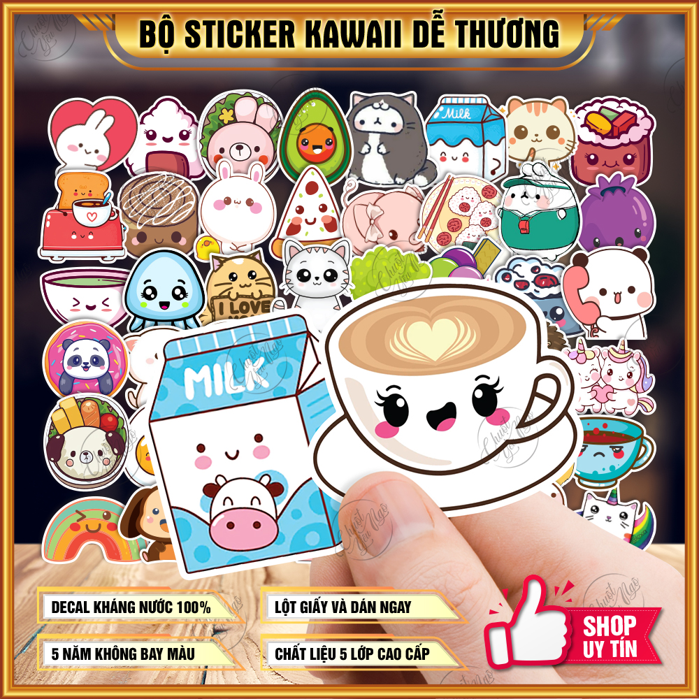 100 mẫu sticker hình dán Kawaii dễ thương