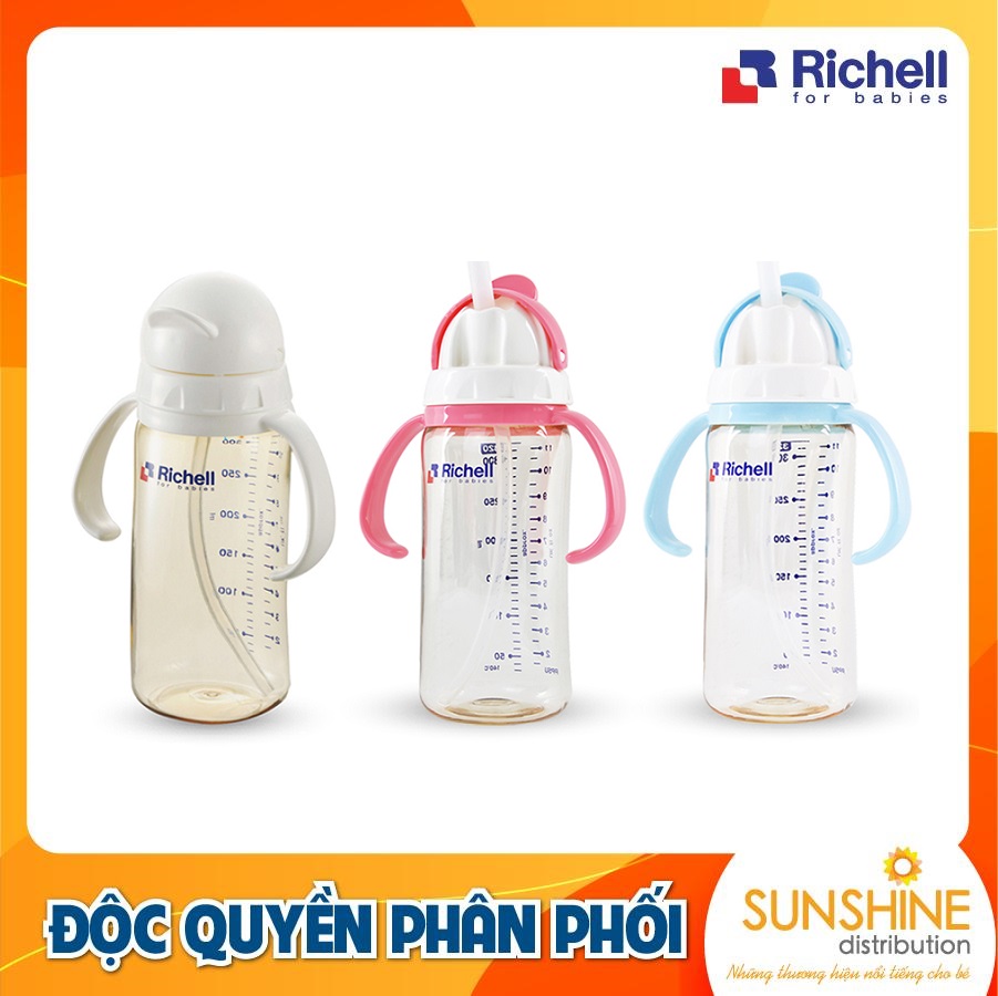 BÌNH ỐNG HÚT PPSU RICHELL (320ML-XANH LƠ)