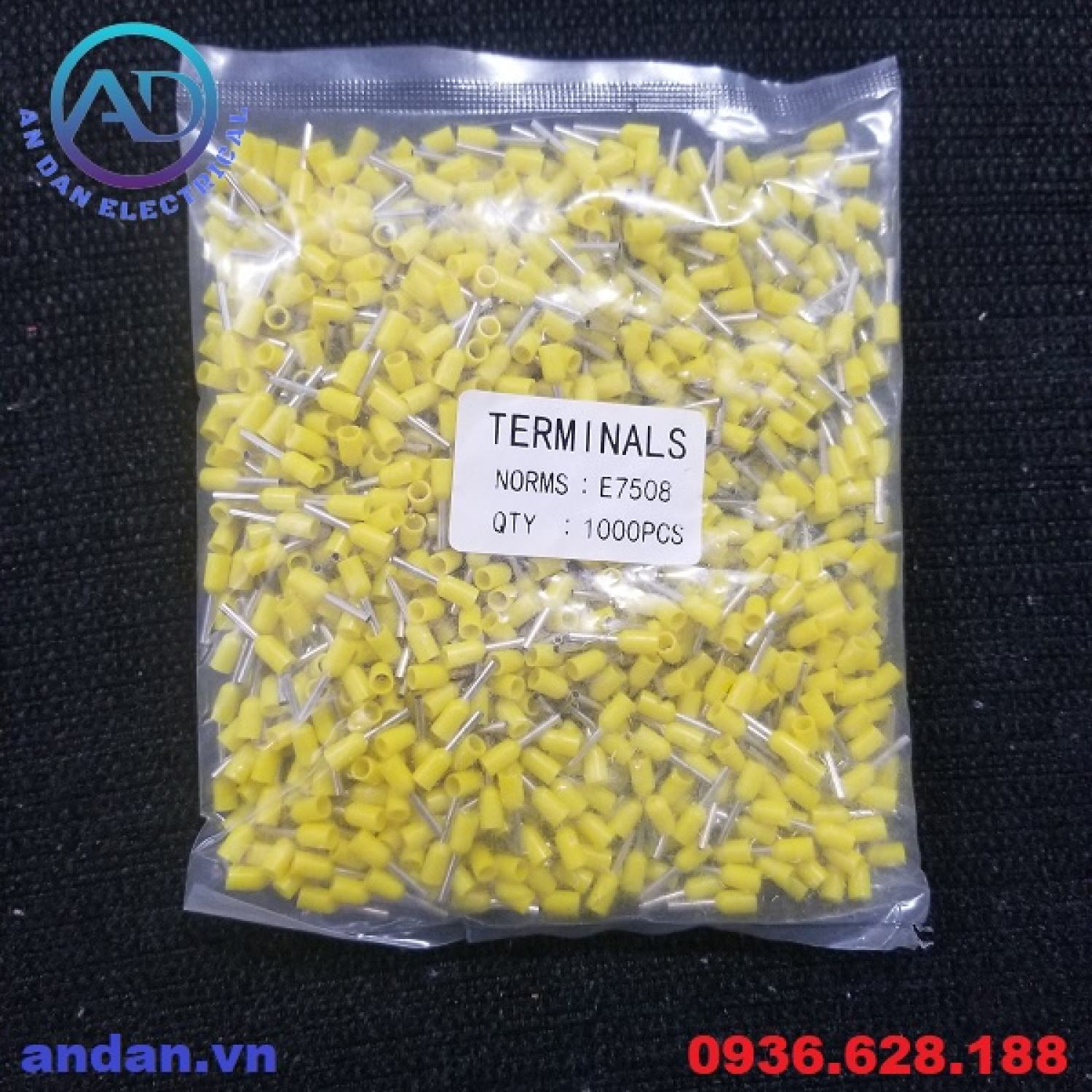 Đầu cốt pin rỗng, cos kim đơn E0508 E7508 E1008 E1508 E2508 E4009 E6012 E10-12 E16-12 E25-16 E35-16 E50-20, E70-20