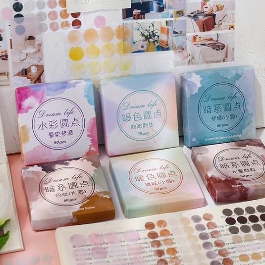 Hộp sticker Dot Tròn Dream Life
