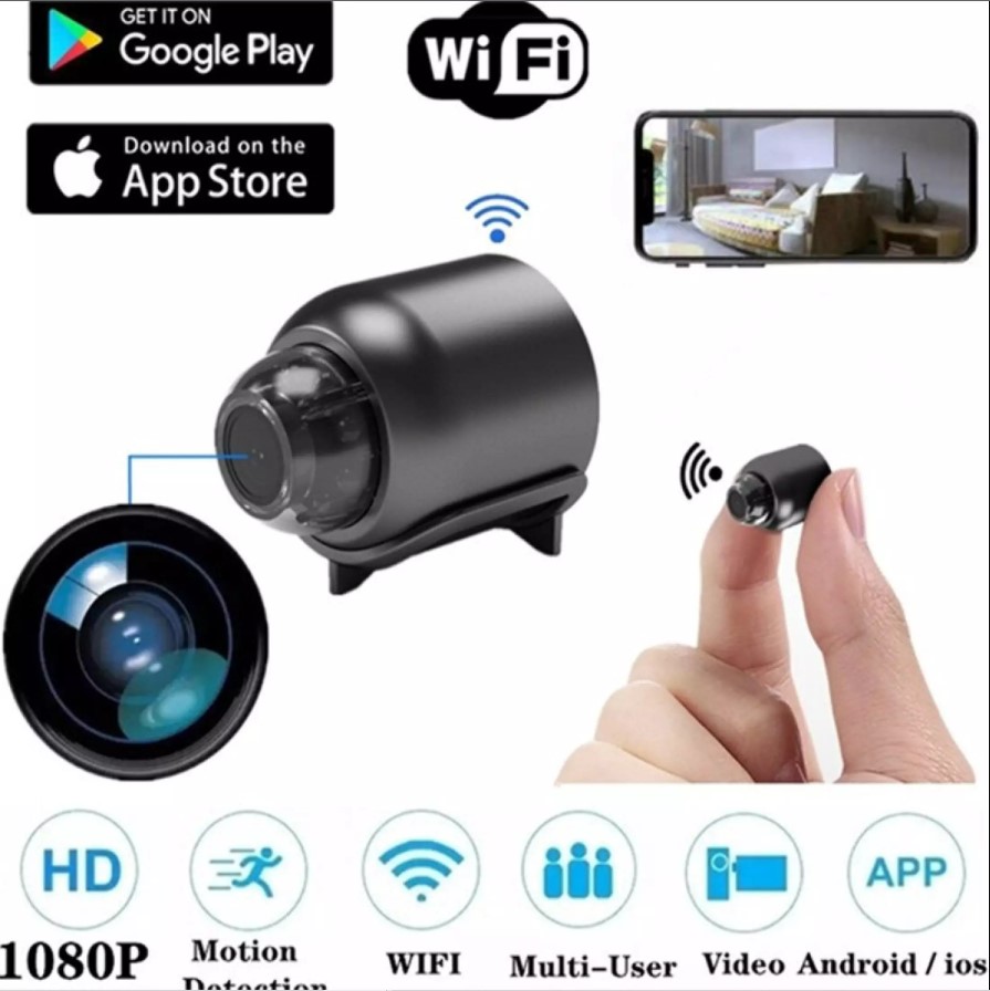 Camera mini giám sát wifi,Camera mini siêu nhỏ,Camera không dây,Camera theo dõi giám sát từ xa điện thoại di động độ phân giải sắc nét 1080P Bảo hành 12 tháng 1 đổi 1
