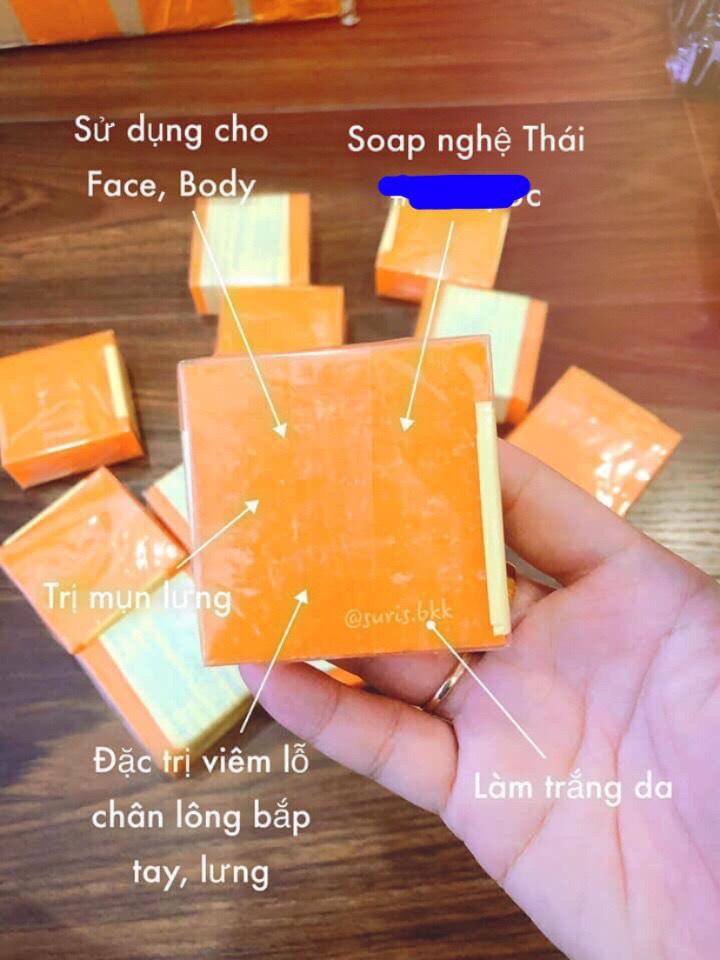 Combo 12 bánh xà phòng cam trắng da Thái Lan