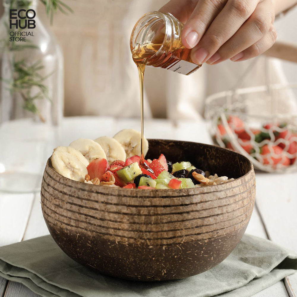 Bát gáo dừa khắc hoa văn, 3 mẫu. (Coconut Bowls Family Set)