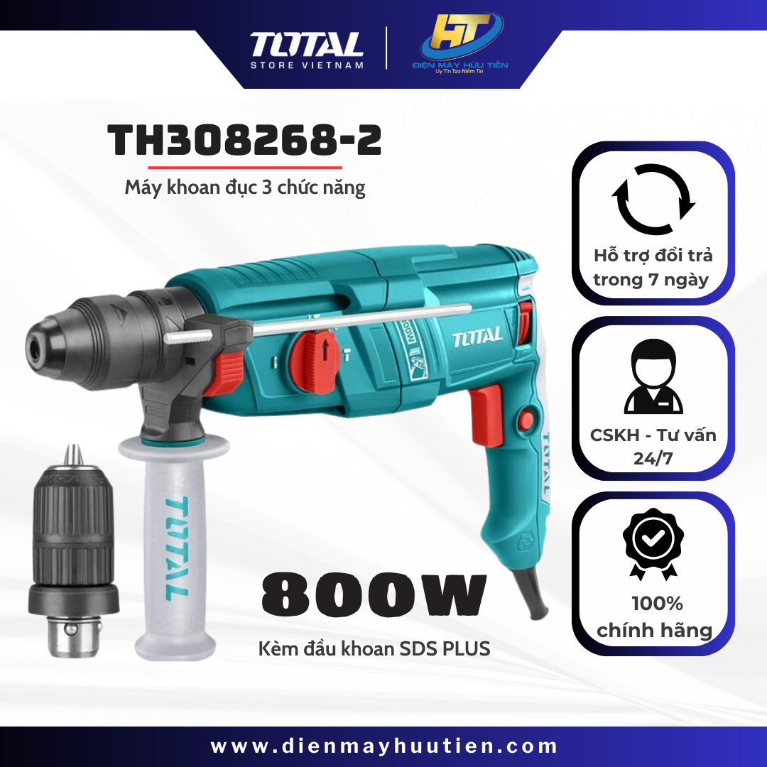 Máy khoan 3 chức năng 800W TOTAL