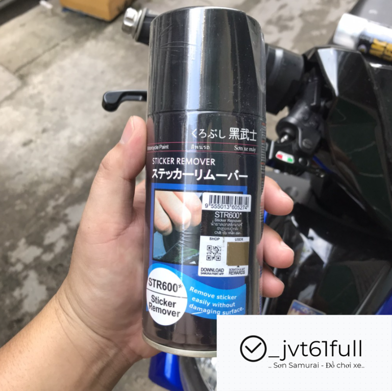 Chai xịt lột tem xe Samurai STR600, tẩy keo decal nhãn dán