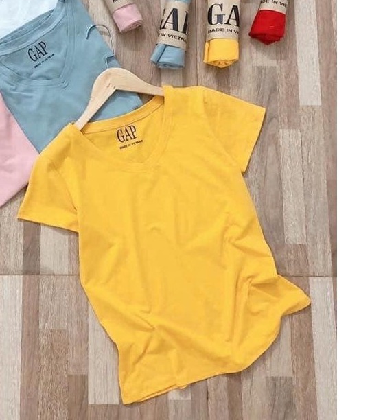 Áo Phông Cổ Tim Chất Cotton Co Giãn Tốt lên from dáng đẹp