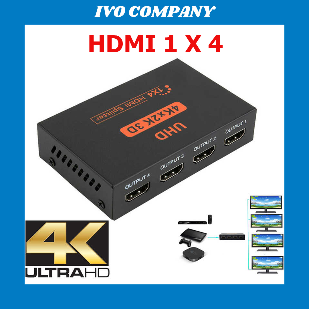 Bộ chia hdmi 1x4 không suy hao có cấp nguồn