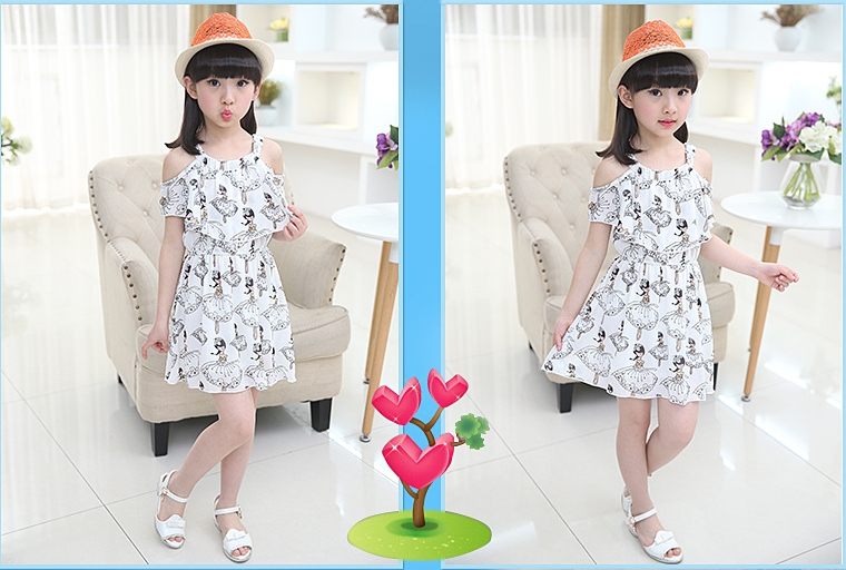 đầm trễ vai quảng châu cao cấp cho bé - D16