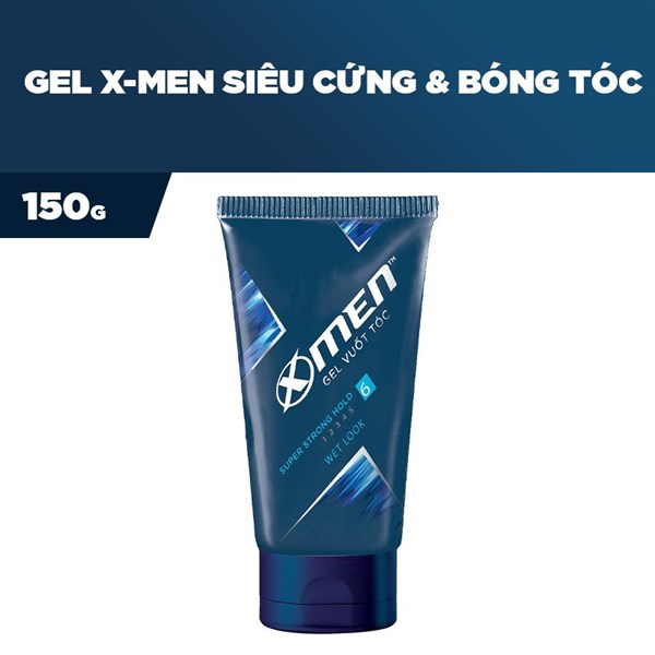 Gel vuốt tóc xmen super strong hold & wet look số 6 tuýp 150gr