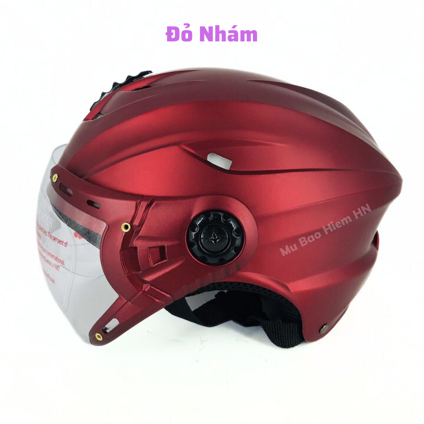 Nón bảo hiểm 1/2 đầu có kính dáng thể thao Sundy GU01HN, mũ bảo hiểm nửa đầu size L 54-58cm