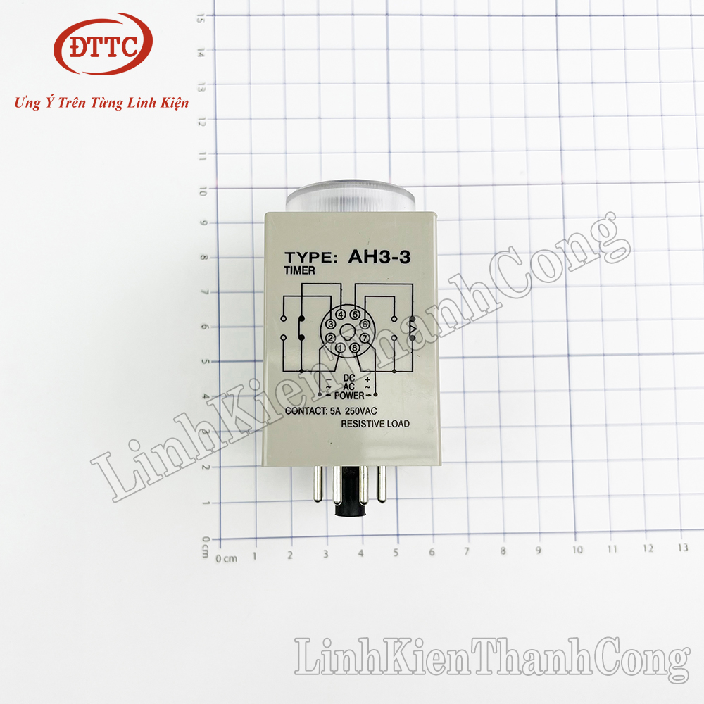 Relay thời gian ah3-3 220vac 10s 10 giây, 30s 30 giây, 60s 60 giây, 10m 10 phút, 30m 30 phút, 60m 60 phút
