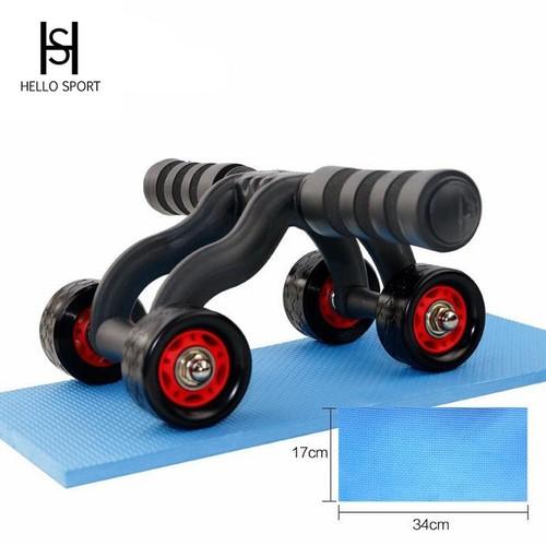 Con lăn tập bụng 4 bánh tặng thảm xốp