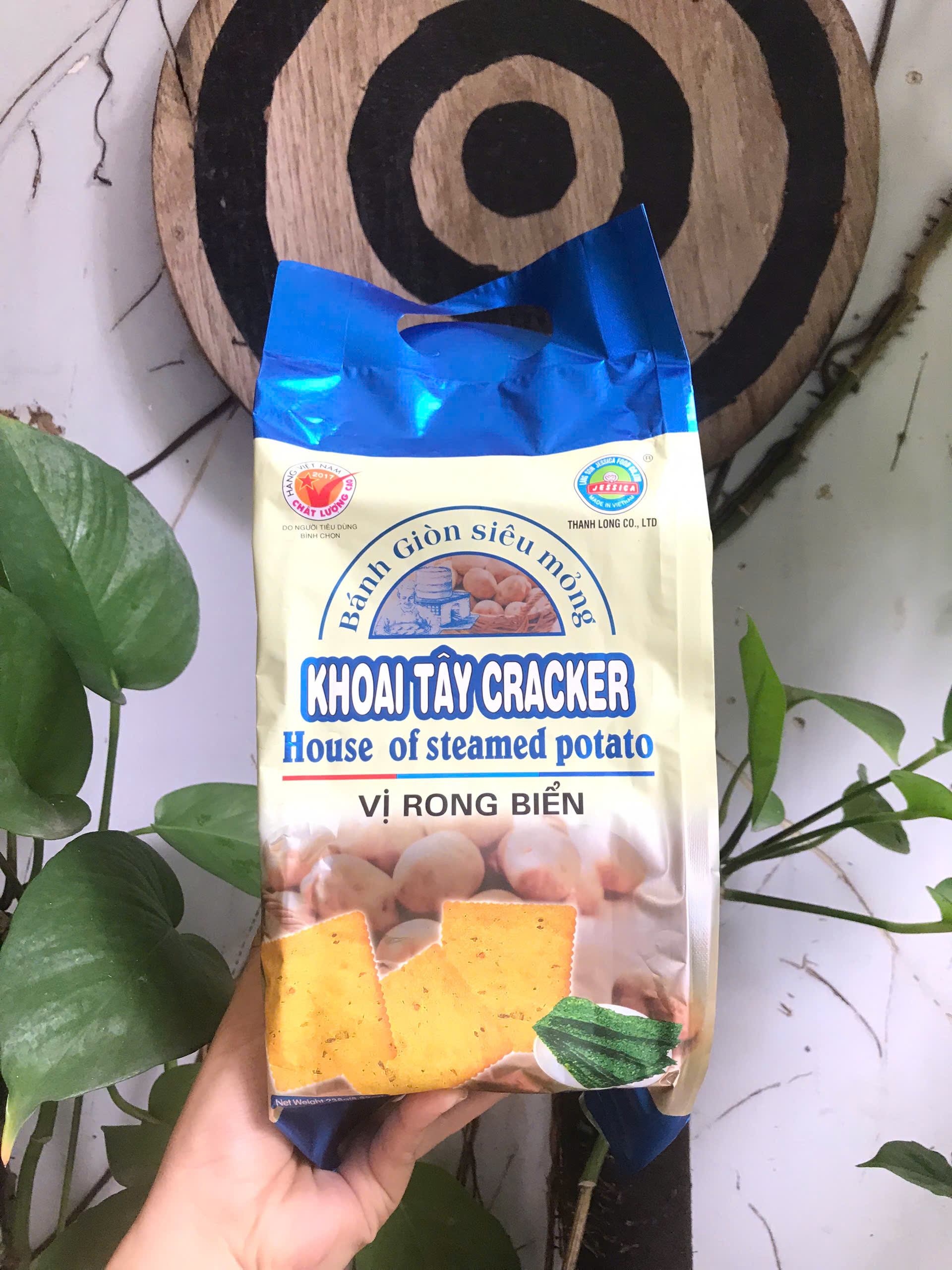 Bánh Khoai Tây Jessica (Tự Nhiên Và Rong Biển) Siêu Giòn Mỏng Cracker Potato (Gói 238g)