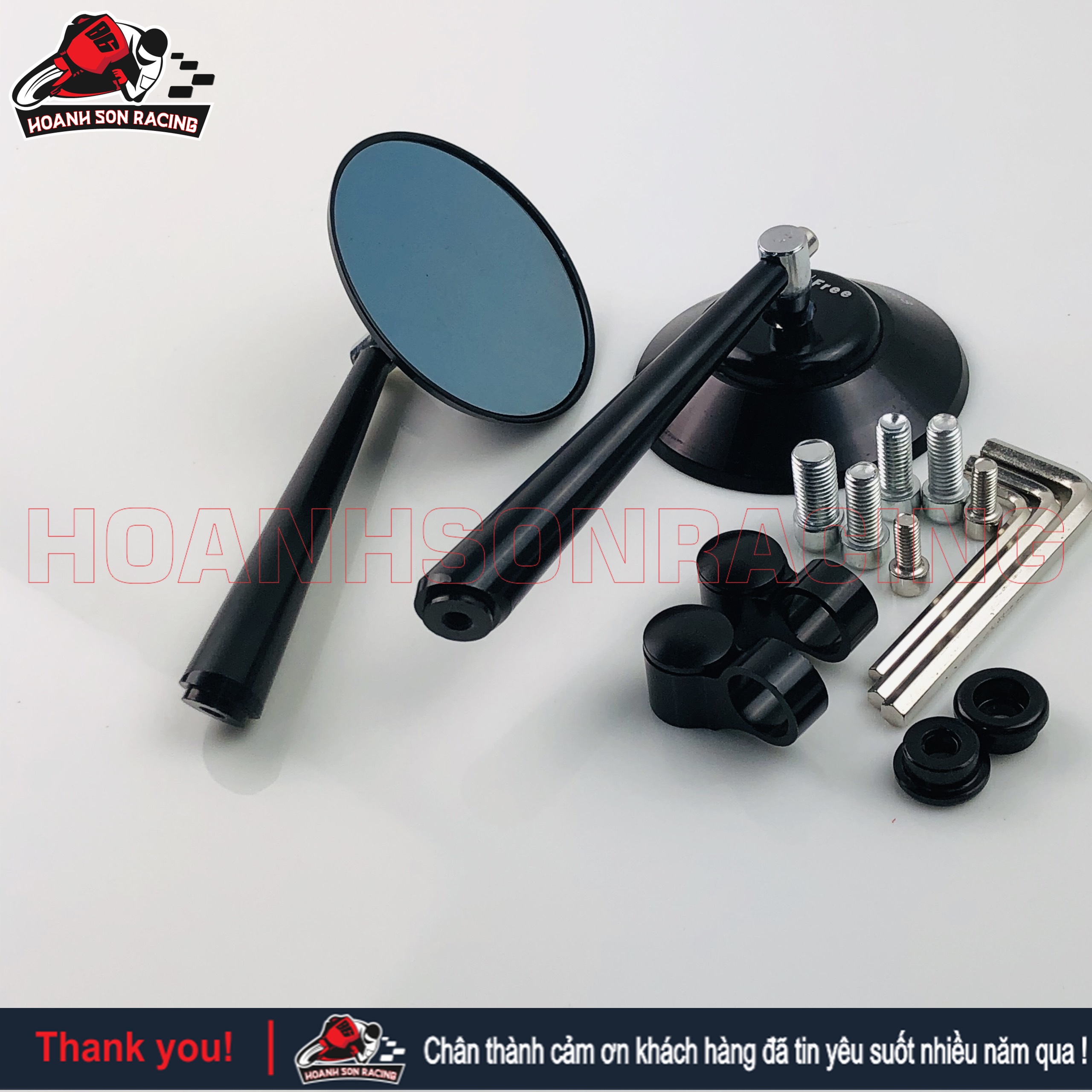 Gương tròn Rizoma (kiếng tròn xe máy) nhập khẩu fullbox dòng cao cấp gắn cho tất cả các dòng xe hiện nay đầy đủ phụ kiện kèm theo -1 cặp trái và phải