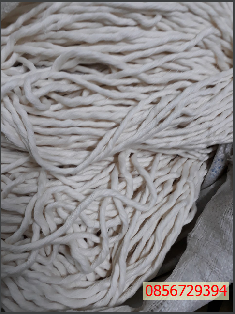 Dây thừng macrame 1 xoắn cotton màu kem sữa (3mm và 5mm) (0,5kg)