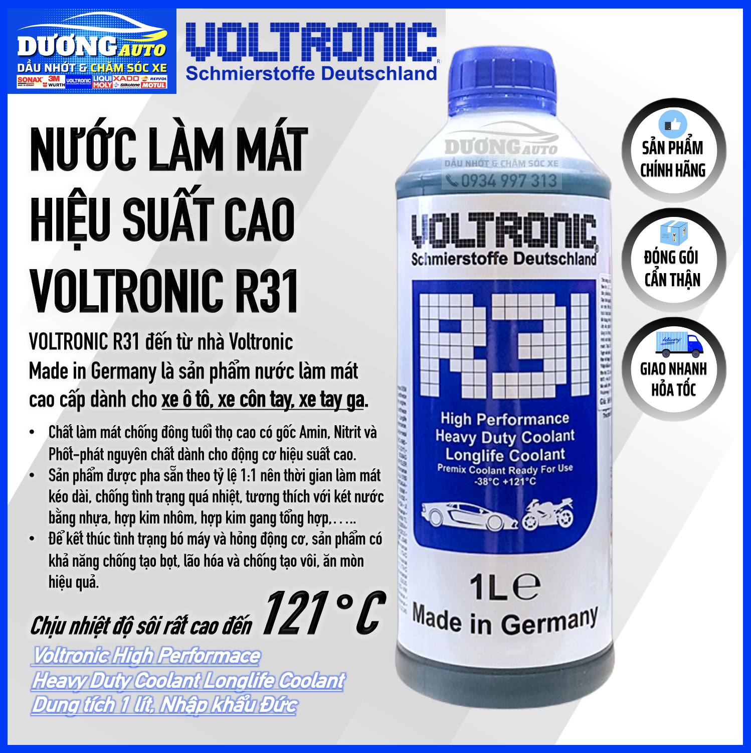 Nước làm mát Voltronic R31 Premix 1Lít nhập khẩu Đức