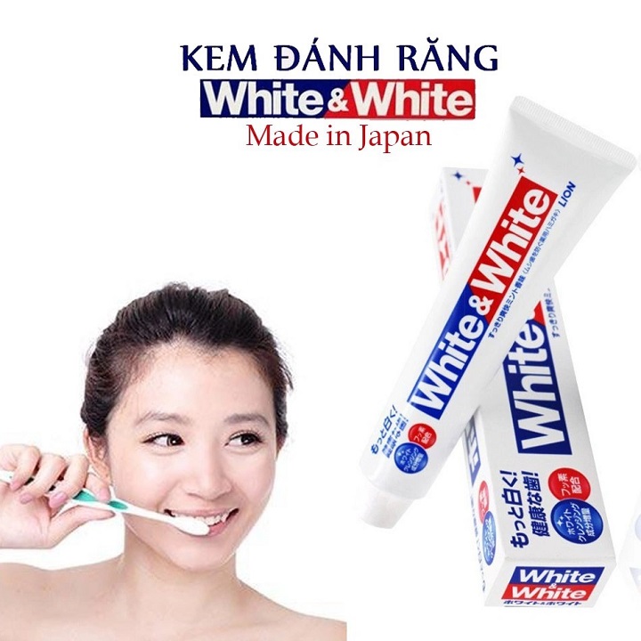 Kem đánh răng lion white & white 150g - nhật bản