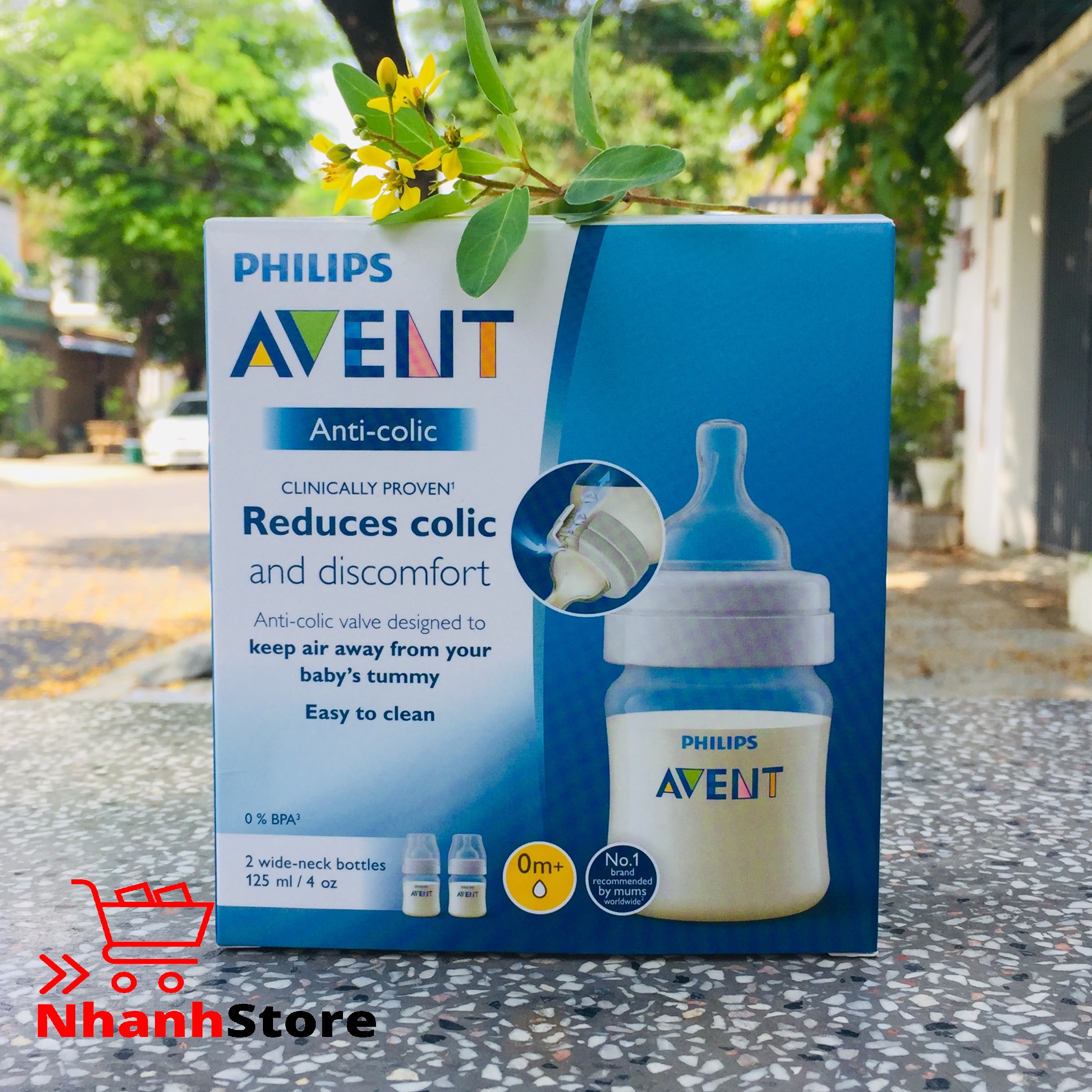 Bình sữa Avent Classic 125ml (Núm số 01, Cho bé từ 0-3 tháng)