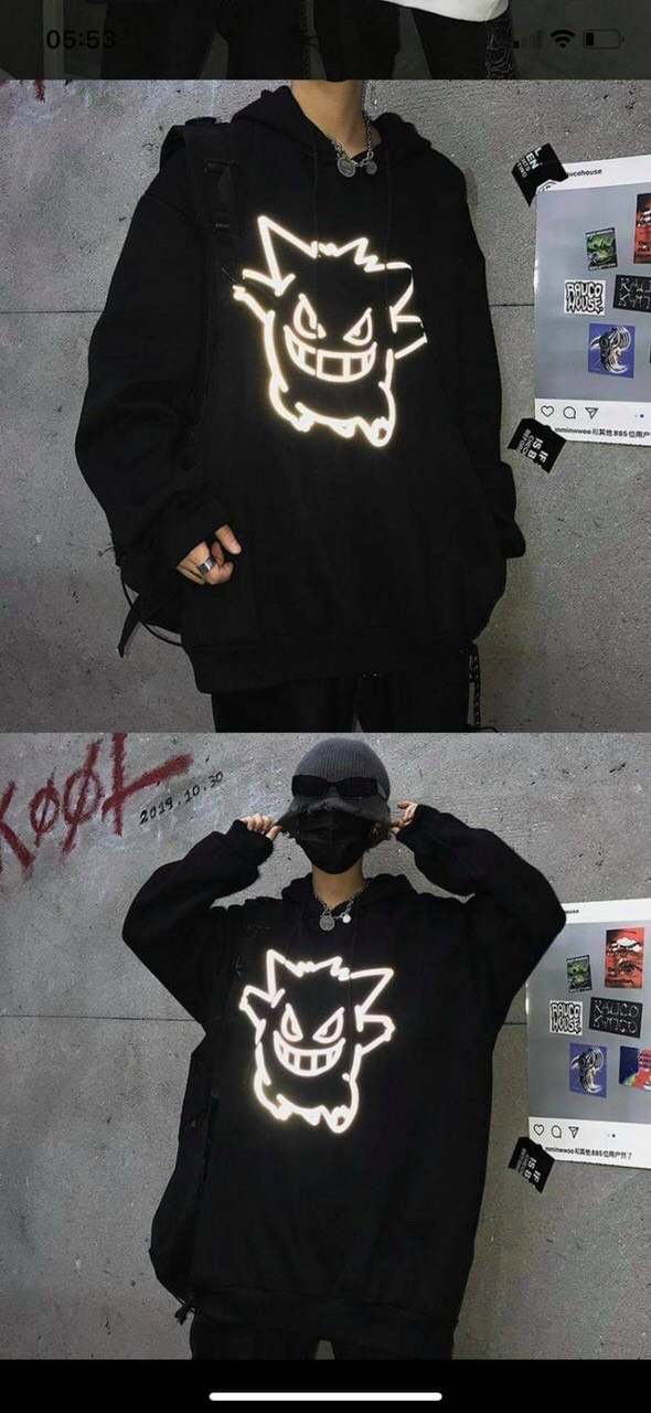 Áo Hoodie-Áo Khoác Hoodie Nam Nữ Phông Rộng Uniex Phong Cách In Phản Quang Cực Chất