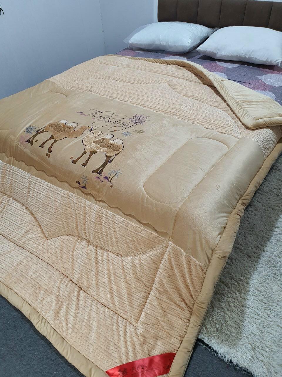 Chăn lông cừu Tây Tạng cao cấp siêu ấm siêu nặng lạc đà (màu xám)