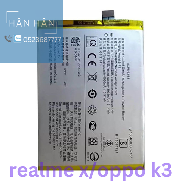 Pin Realme X Oppo K3 zin bóc máy