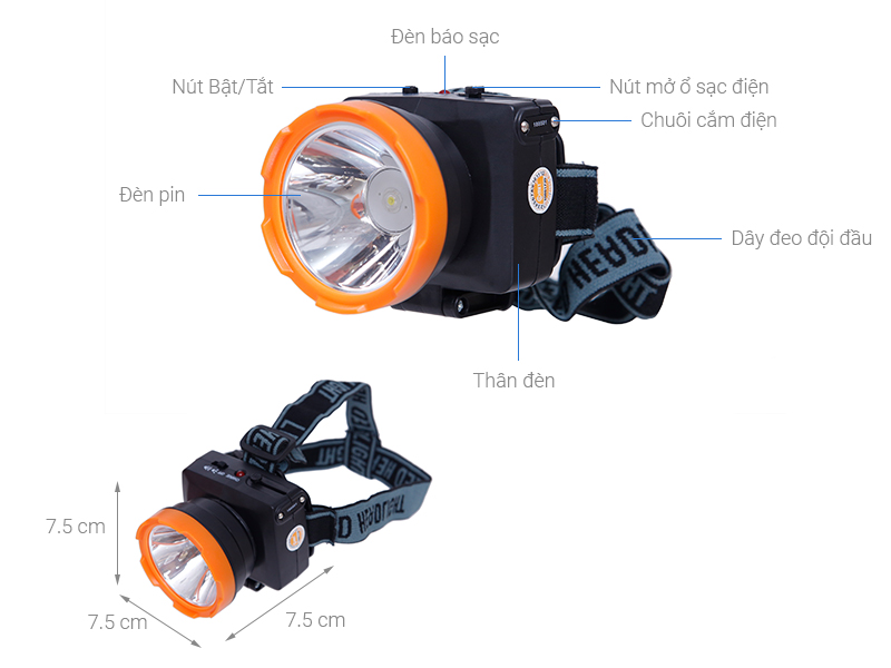 [HÀNG CHÍNH HÃNG] Đèn pin sạc đội đầu Comet CRT1612