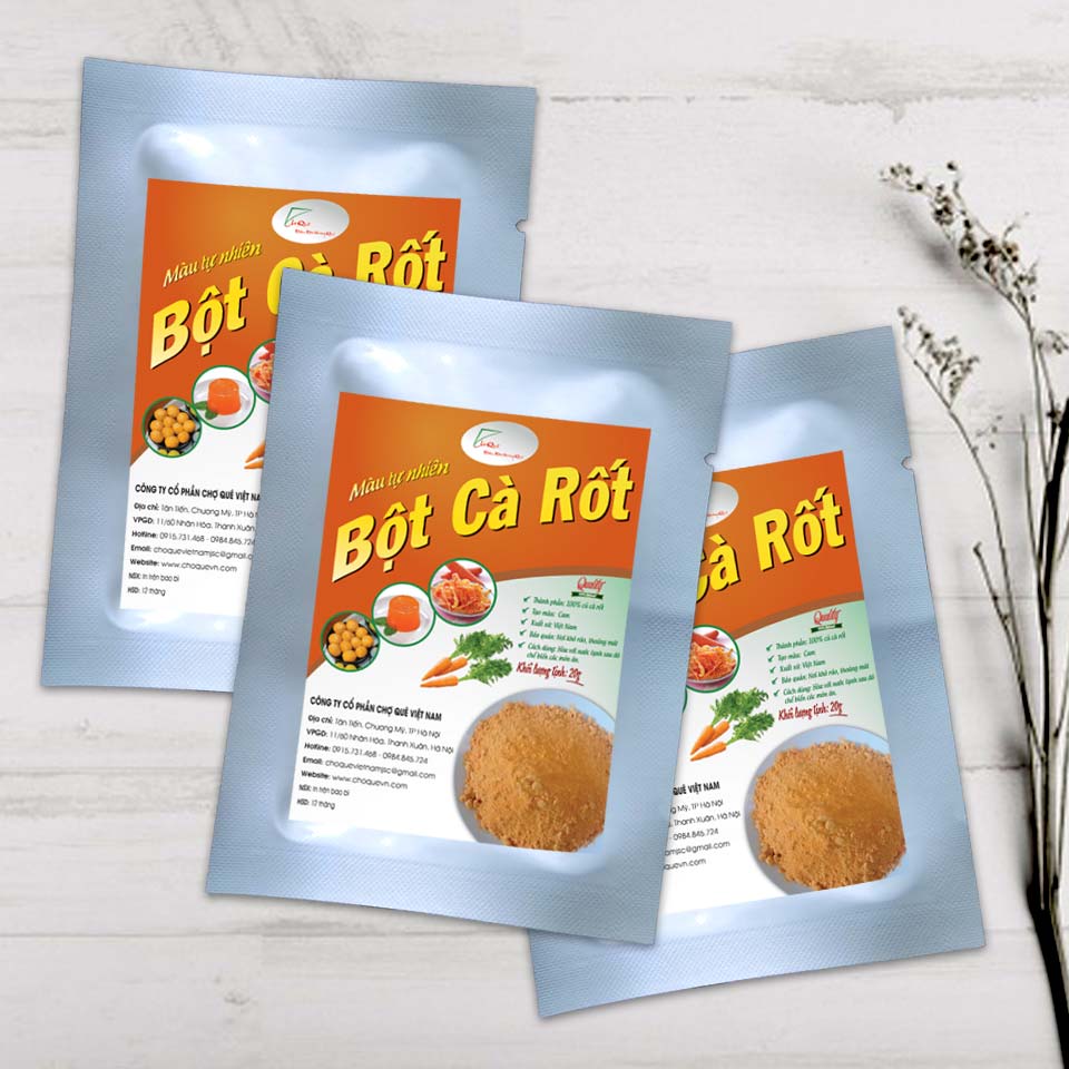 Bột Cà Rốt Nguyên Chất 20g Chợ Quê