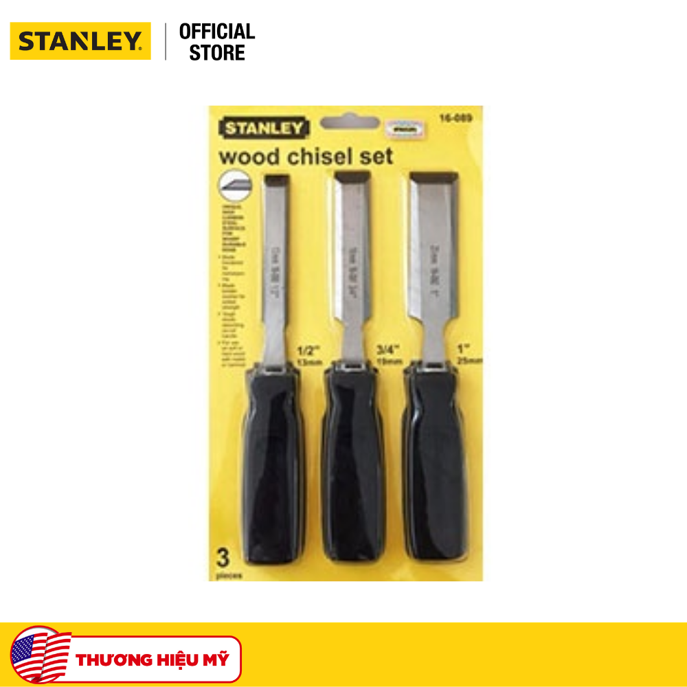 STANLEY - 16-089 Bộ đục gỗ 3 cây