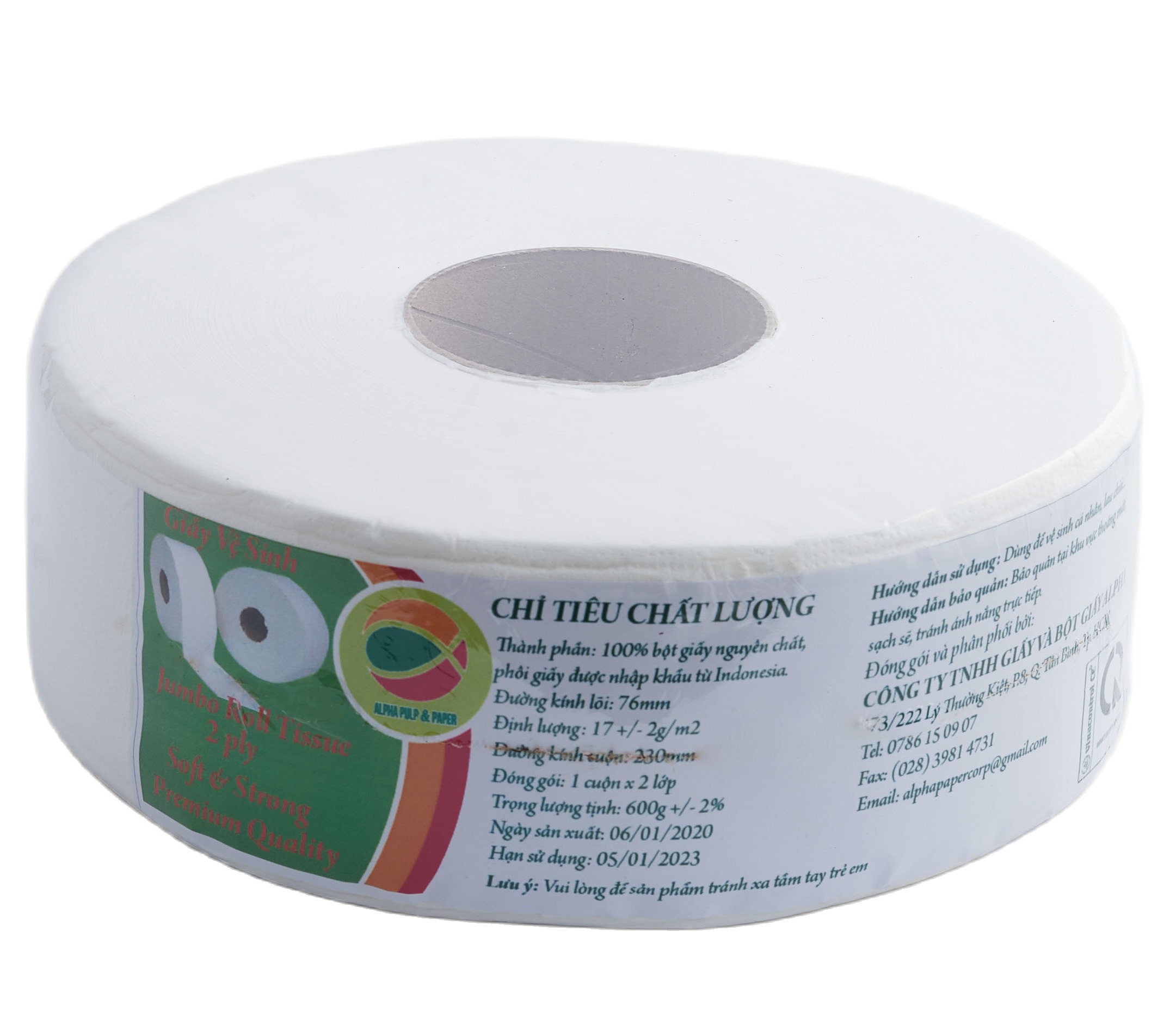 [HCM]Giấy vệ sinh cuộn lớn ALPHA - 600g/cuộn