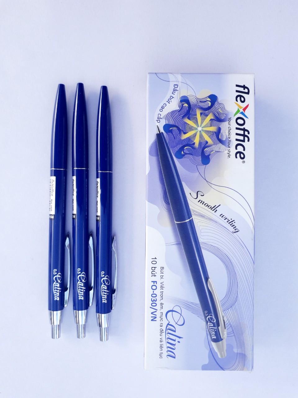 Combo 10 Bút bi Flexoffice FO-030 (Mực xanh)