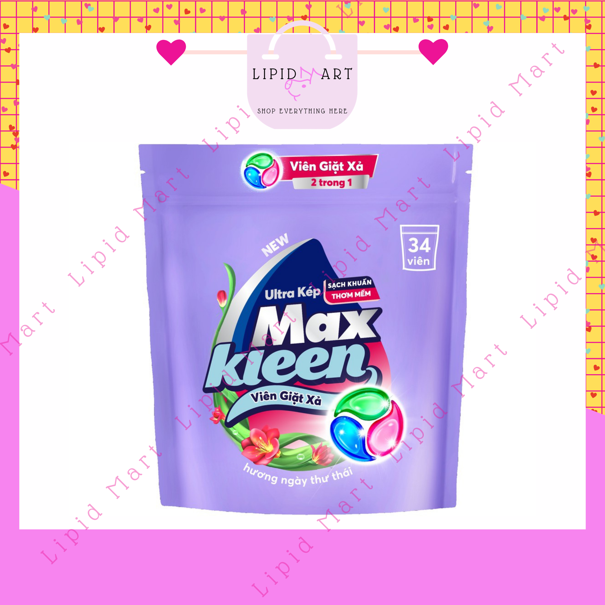 Túi Viên Giặt Xả MaxKleen 2 Trong 1 (34 Viên/ Túi)