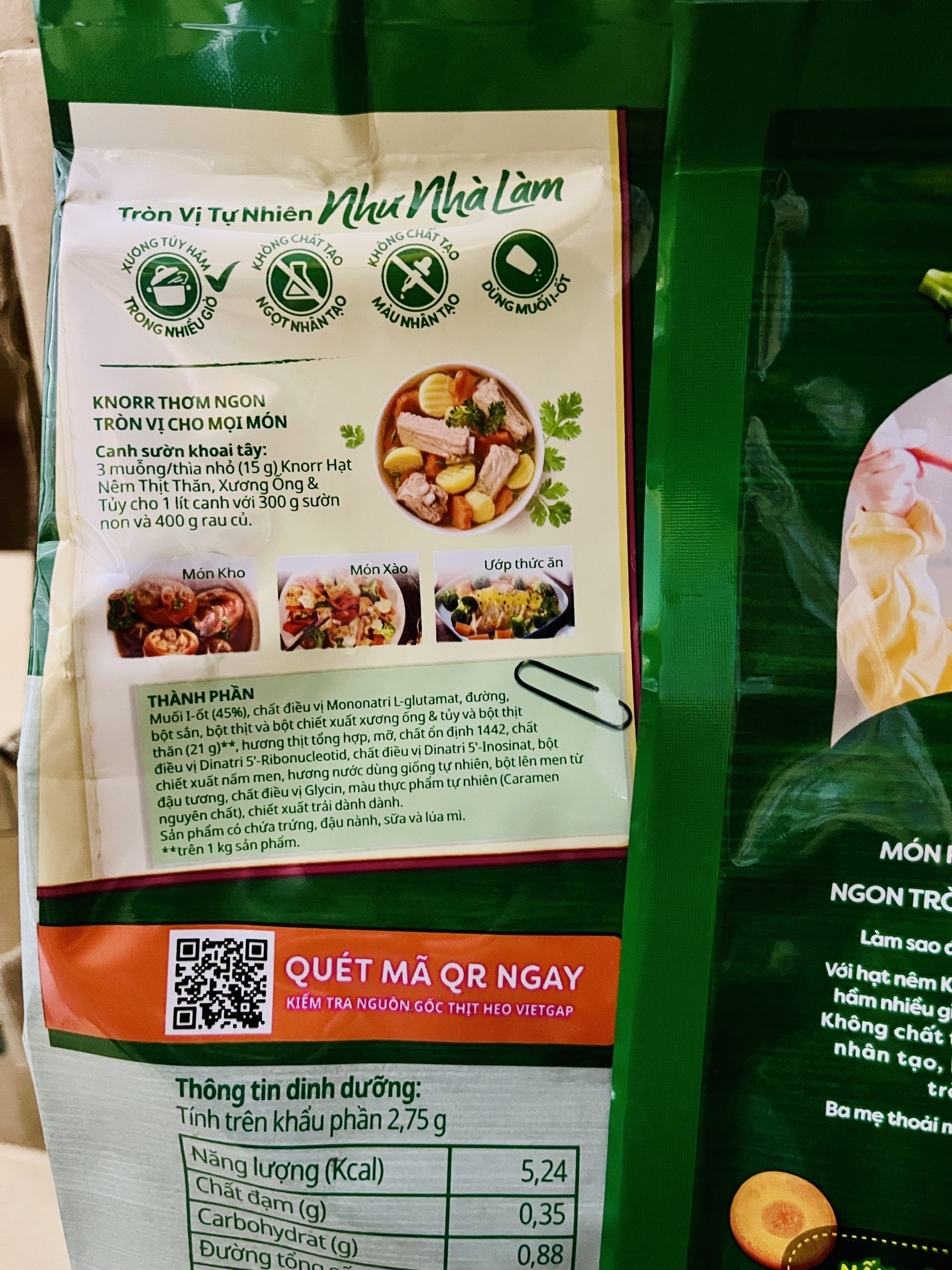 (MẪU MỚI) Hạt nêm Knorr/Chinsu gói (1.8kg)