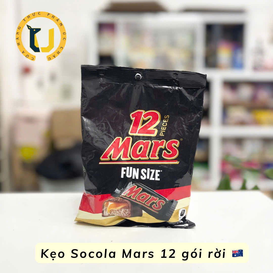 (HÀNG ÚC) Kẹo socola nhân caramel và smashmallow MARS FUNSIZE/ RASPBERRY Smash gói 12 viên rời