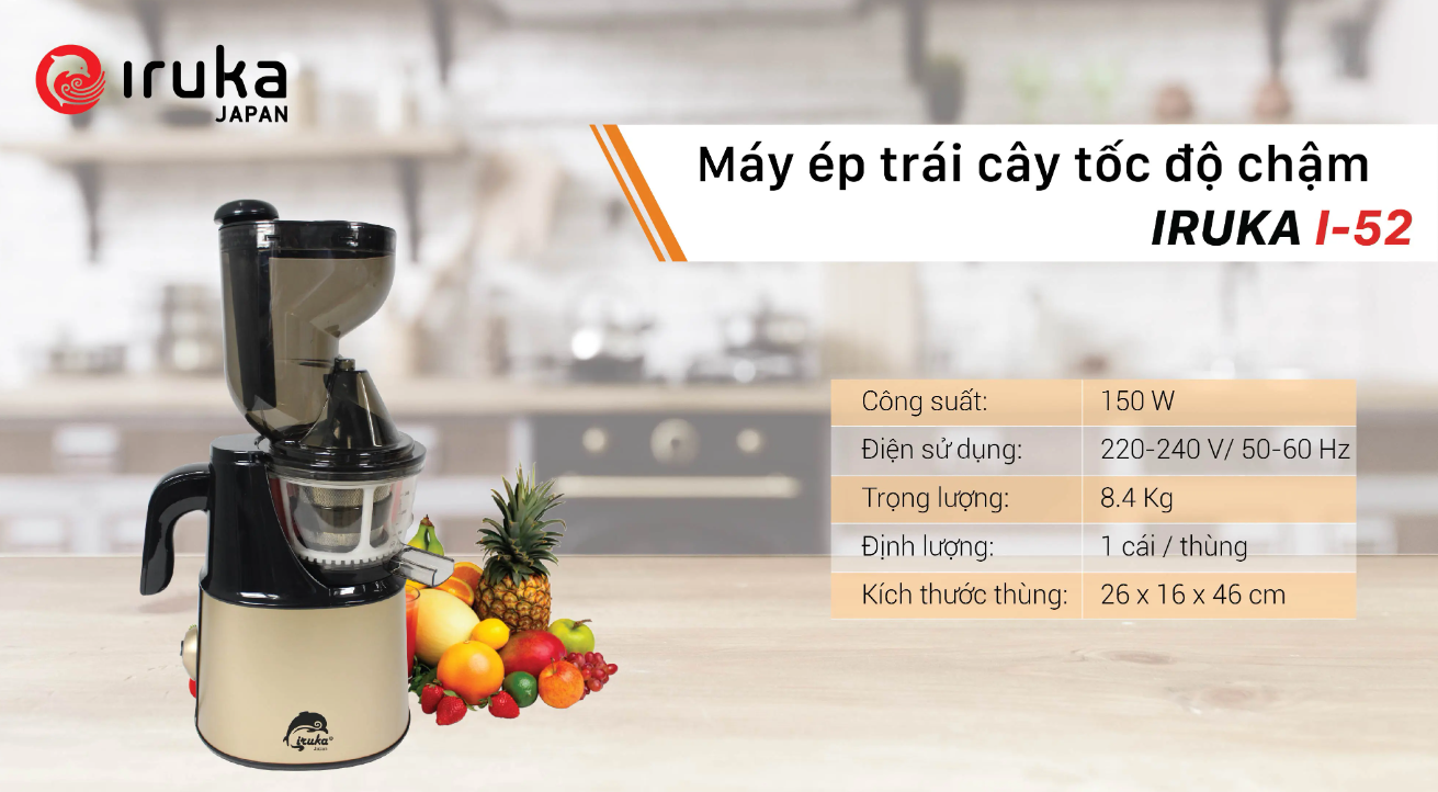 Thanh lý Máy ép chậm Iruka I-52, TÌNH TRẠNG SP 90-98%