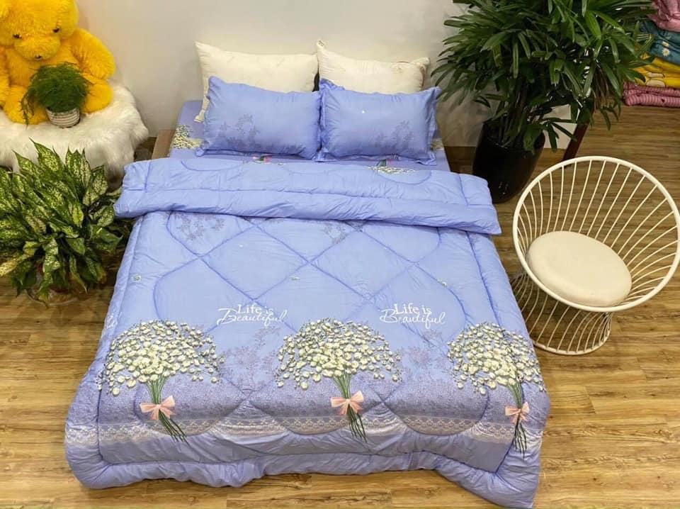 Set Chăn Ga Gối 5 Món Chần Phao