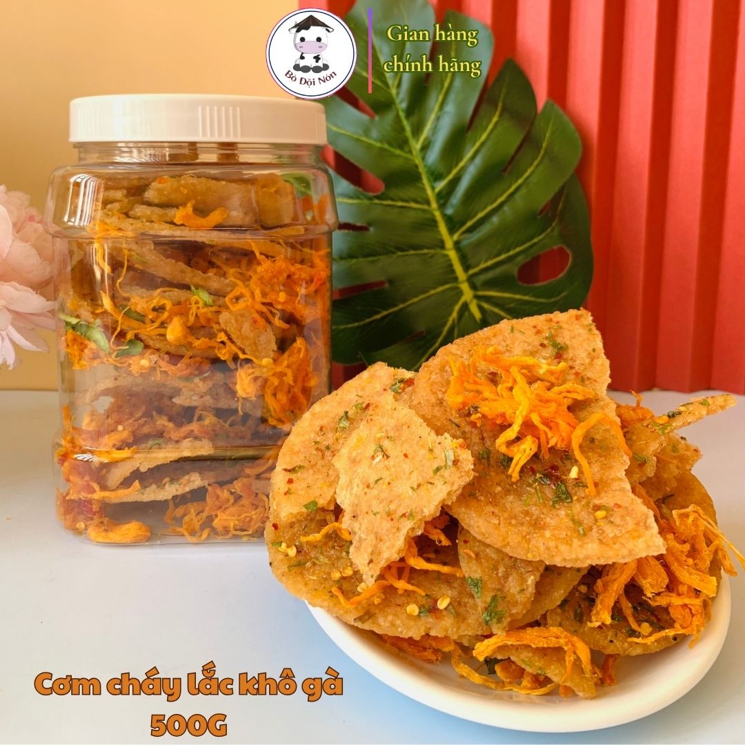 Cơm Cháy Lắc Khô Gà 500G Bò Đội Nón