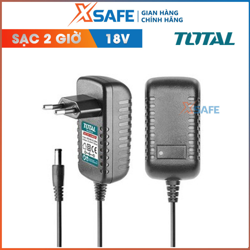 Sạc pin 18V TOTAL TOCLI228180. Sạc pin Total thời gian sạc trong 2 giờ, phù hợp để sử dụng cho máy khoan TDLI228180 và TIDLI228180 -Phân phối chính hãng XSAFE