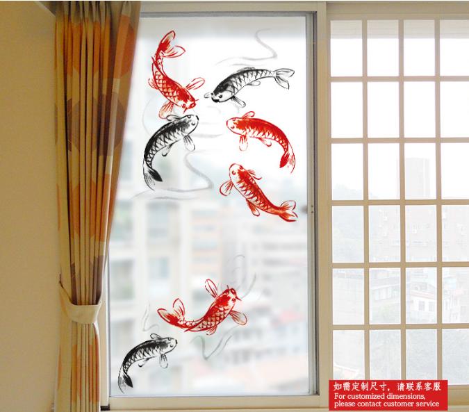 [HCM]Decal Dán Kính Cao Cấp - Đàn Cá KOI( 60 X116 )-DK1055