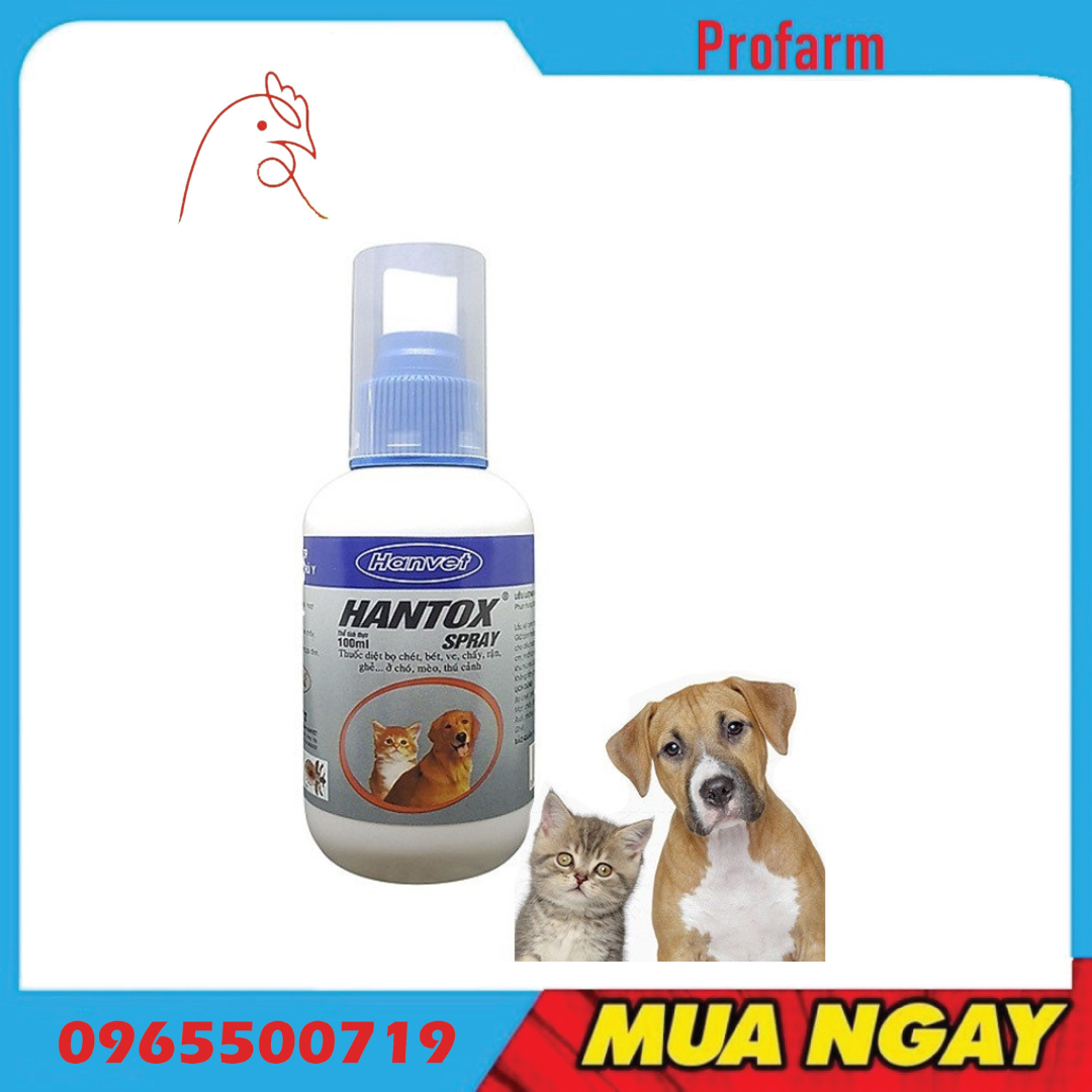 Chai Xịt Ve Rận Hantox Cho Chó Mèo 100ml
