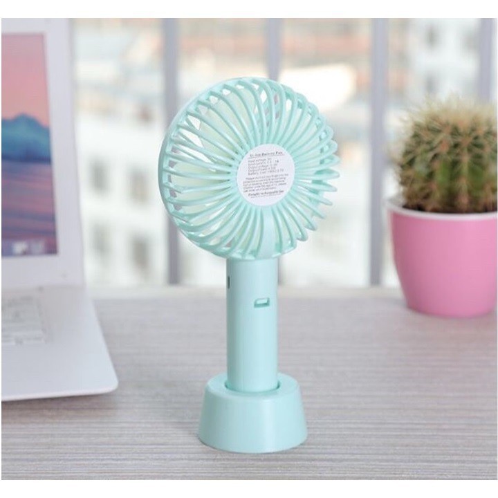 Quạt Cầm Tay Có Đế Mini (Tặng Pin + Dây Sạc) N9 Cực Mát