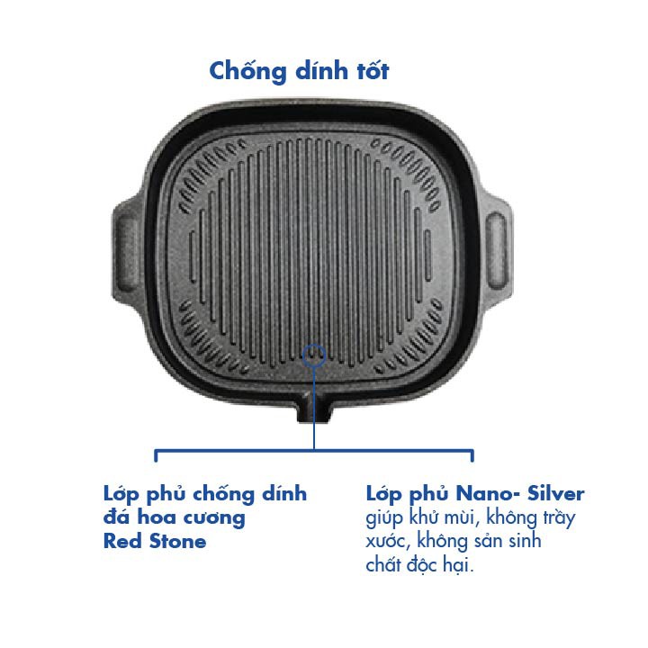 VỈ NƯỚNG PHỦ ĐÁ RED STONE KFP -32IG, DÙNG CHO BẾP TỪ