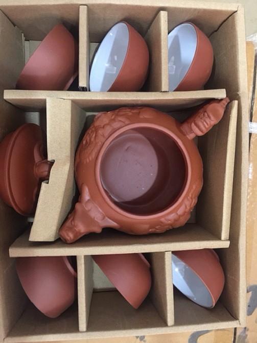 Bộ ấm trà Tử Sa đất nung đỏ hình rồng cao cấp