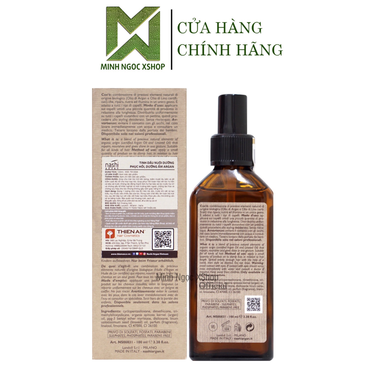 Tinh dầu dưỡng tóc Nashi Argan Oil 30ML - 100ML