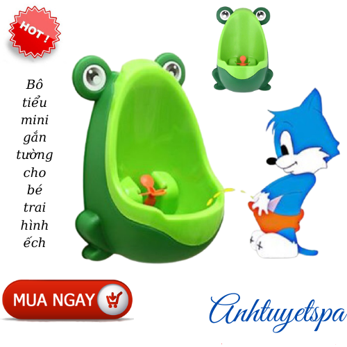 Bô tiểu cho bé trai gắn tường , Bô tiểu mini gắn tường cho bé trai hình ếch