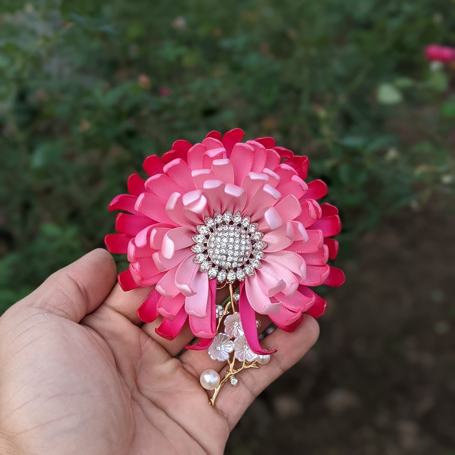 [ Hàng Thiết Kế ] Hoa cài áo cúc đại handmade cao cấp