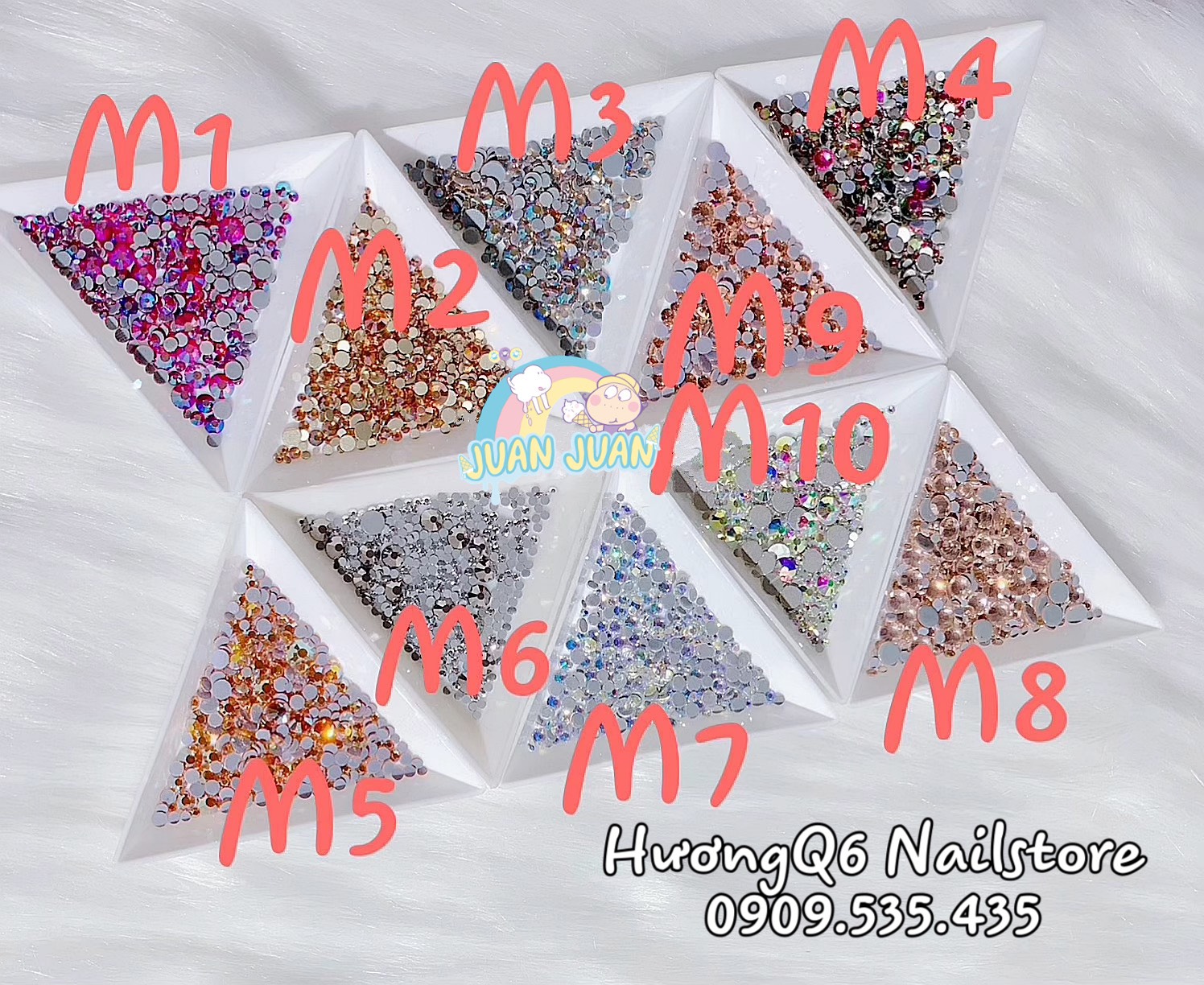 Đá Trang Trí Móng Tay Mix Size ( Bịch 300v~350v )