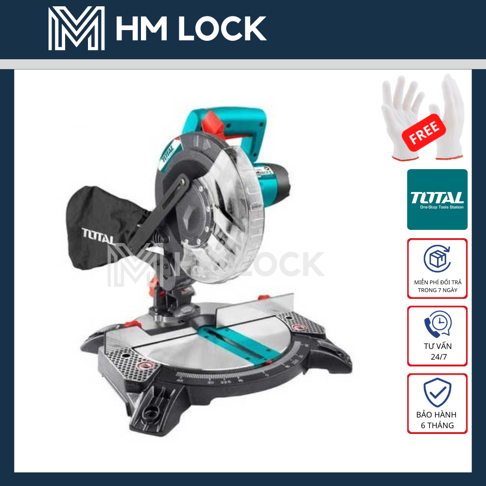 255mm máy cắt nhôm đa năng 1800w total - hàng chính hãng - ts42182552t - hm lock