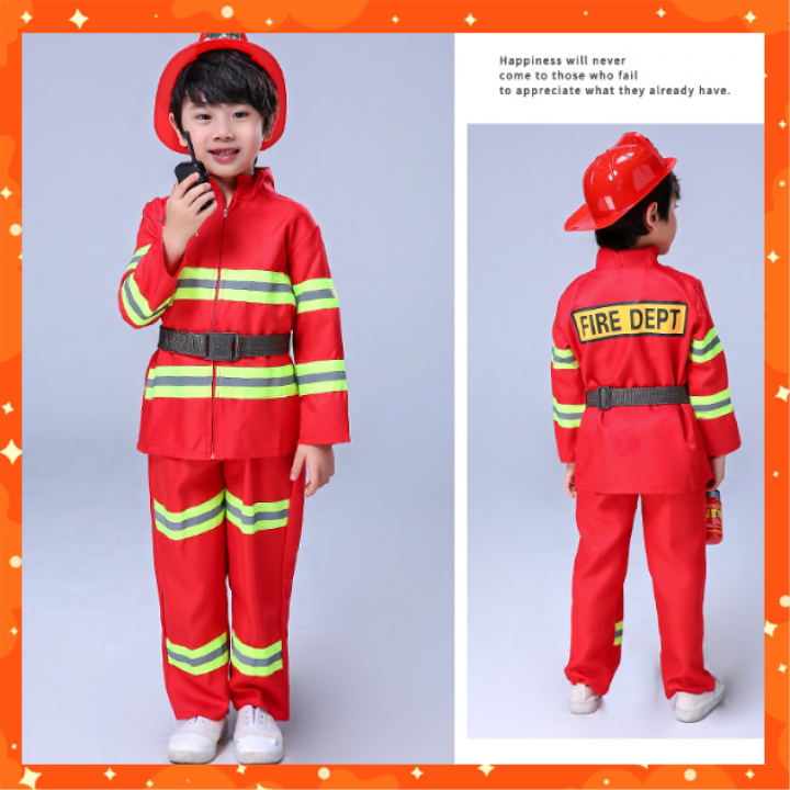 Trang phục haloween đóng vai lính cứu hỏa cho bé